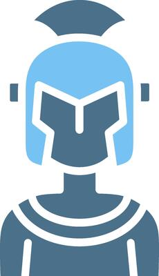 Gladiator Glyph Two Color Icon Design