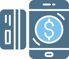 Mobile Money Glyph Two Color Icon Design vector