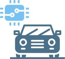 Smart Car Glyph Two Color Icon Design vector