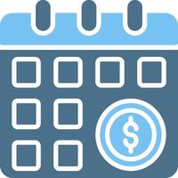 Schedule Glyph Two Color Icon Design vector