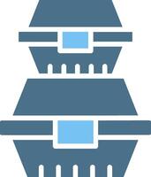 Food Container Glyph Two Color Icon Design vector