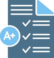 Grading Glyph Two Color Icon Design vector