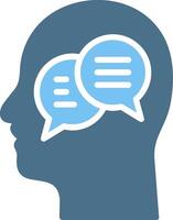 Inner Dialogue Glyph Two Color Icon Design vector