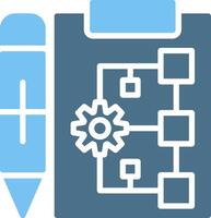 Planning Glyph Two Color Icon Design vector