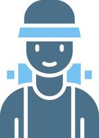 Travelers Glyph Two Color Icon Design vector