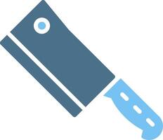 Butcher Knife Glyph Two Color Icon Design vector