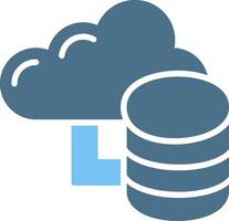 Cloud storage Glyph Two Color Icon Design vector