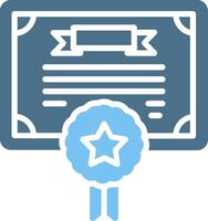 Diploma Glyph Two Color Icon Design vector