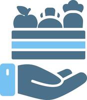Food Donation Glyph Two Color Icon Design vector