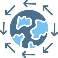 Global direction Glyph Two Color Icon Design vector