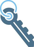 Key Glyph Two Color Icon Design vector