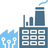 Smart Factory Glyph Two Color Icon Design vector