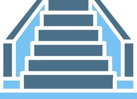 Staircase Glyph Two Color Icon Design vector
