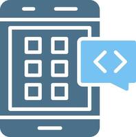 Mobile Application Glyph Two Color Icon Design vector