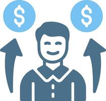 Pay increase Glyph Two Color Icon Design vector