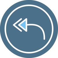 Reply All Glyph Two Color Icon Design vector