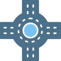 Roundabout Glyph Two Color Icon Design vector