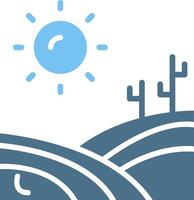Desert Glyph Two Color Icon Design vector