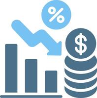 Interest Rate Glyph Two Color Icon Design vector