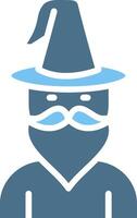Wizard Glyph Two Color Icon Design vector