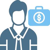 Businessman Glyph Two Color Icon Design vector