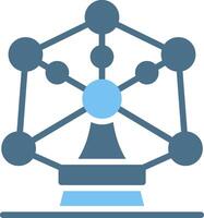 Atomium Glyph Two Color Icon Design vector