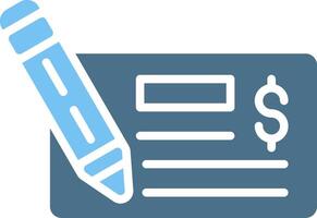Checkbook Glyph Two Color Icon Design vector