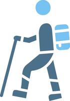 Trekker Glyph Two Color Icon Design vector