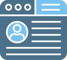 Profile Glyph Two Color Icon Design vector