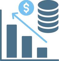 Profit Glyph Two Color Icon Design vector