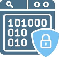 Encrypted Glyph Two Color Icon Design vector