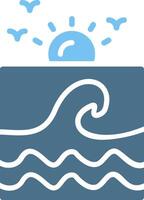 Ocean Glyph Two Color Icon Design vector