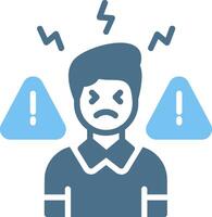 Panic Attack Glyph Two Color Icon Design vector