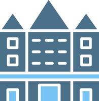 Buckingham Palace Glyph Two Color Icon Design vector