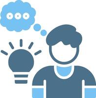 Thinking Glyph Two Color Icon Design vector