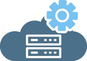 Cloud server Glyph Two Color Icon Design vector