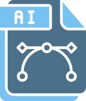 AI Glyph Two Color Icon Design vector