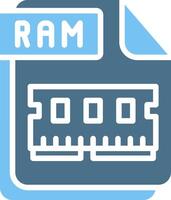 RAM Glyph Two Color Icon Design vector