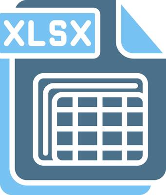 XLSX Glyph Two Color Icon Design
