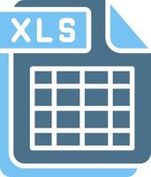 XLS Glyph Two Color Icon Design vector
