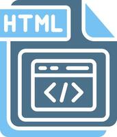 HTML Glyph Two Color Icon Design vector