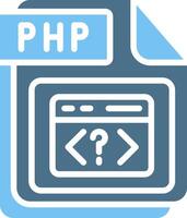PHP Glyph Two Color Icon Design vector