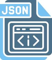 JSON Glyph Two Color Icon Design vector