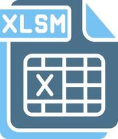 XLSM Glyph Two Color Icon Design vector