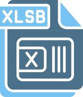 XLSB Glyph Two Color Icon Design vector