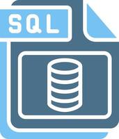 SQL Glyph Two Color Icon Design vector