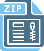 ZIP Glyph Two Color Icon Design vector