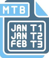 MTB Glyph Two Color Icon Design vector