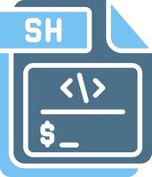 SH Glyph Two Color Icon Design vector