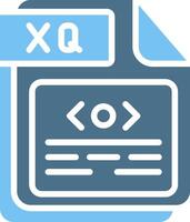 XQ Glyph Two Color Icon Design vector